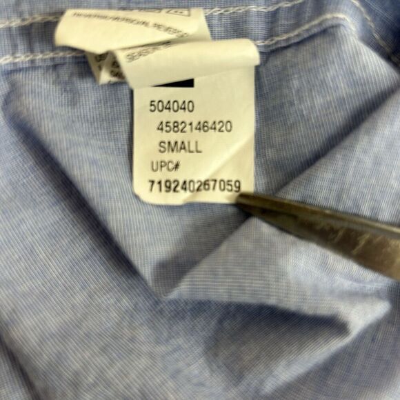 IZOD Mens Small Blue Button Up Cotton Shirt Long Sleeve Collared Pocket Logo - Picture 6 of 9